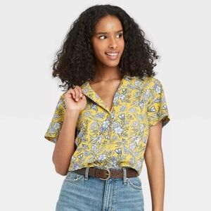 Target Yellow Linen Camp Shirt